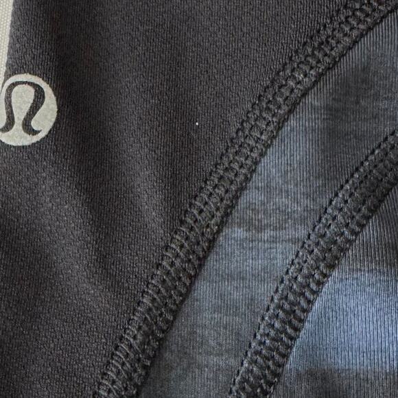 Lululemon Run Crop II Full-On Luxtreme (Mesh) Good Vibes Deep Navy Black Size 4 - Picture 7 of 11